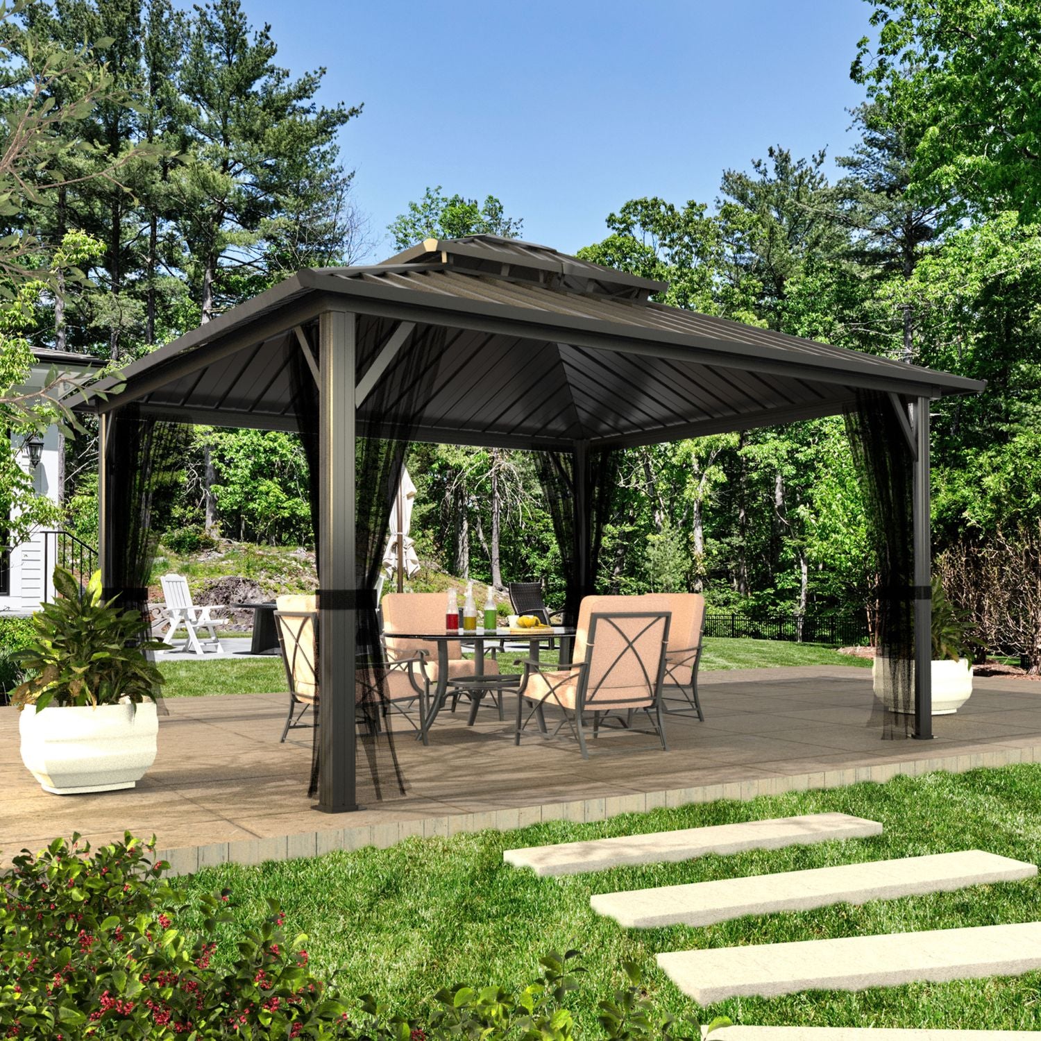 ハニオ 12' x 12' Steel Hardtop Pavilion