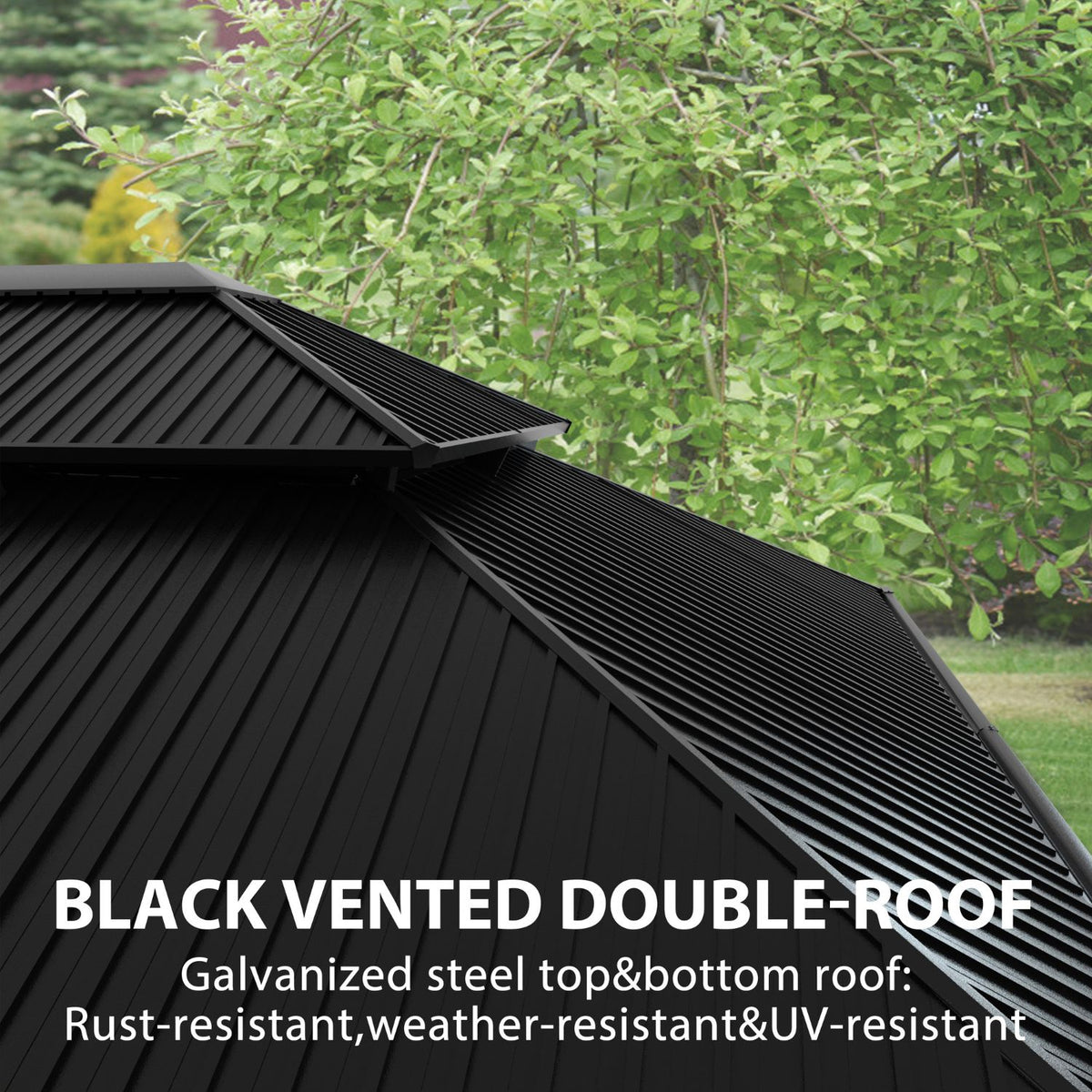 double-roof gazebo for outdoor