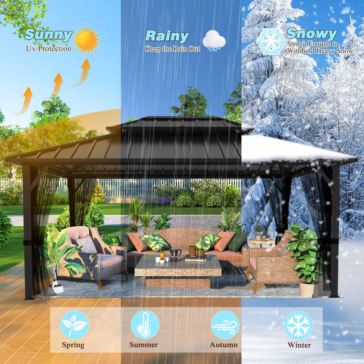 outdoor gazebo hard top