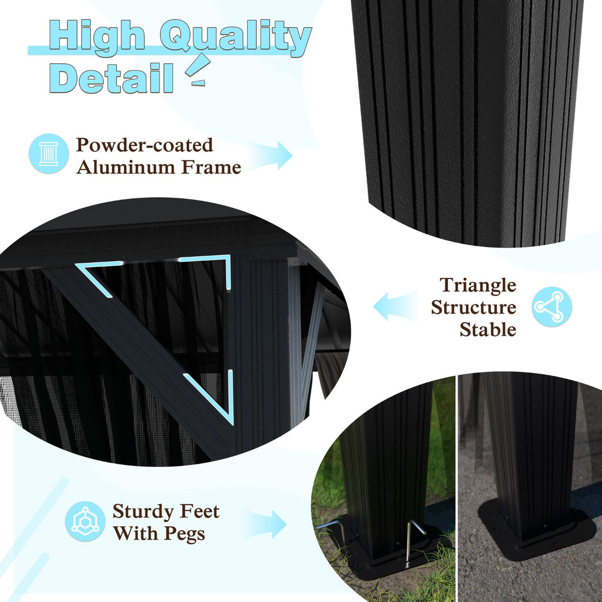 hard top gazebo  with aluminum frame