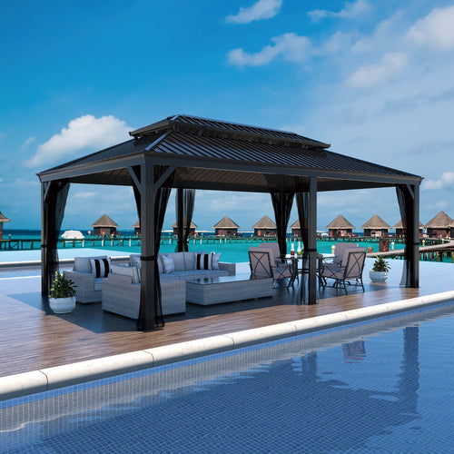 aluminum gazebo with metal roof