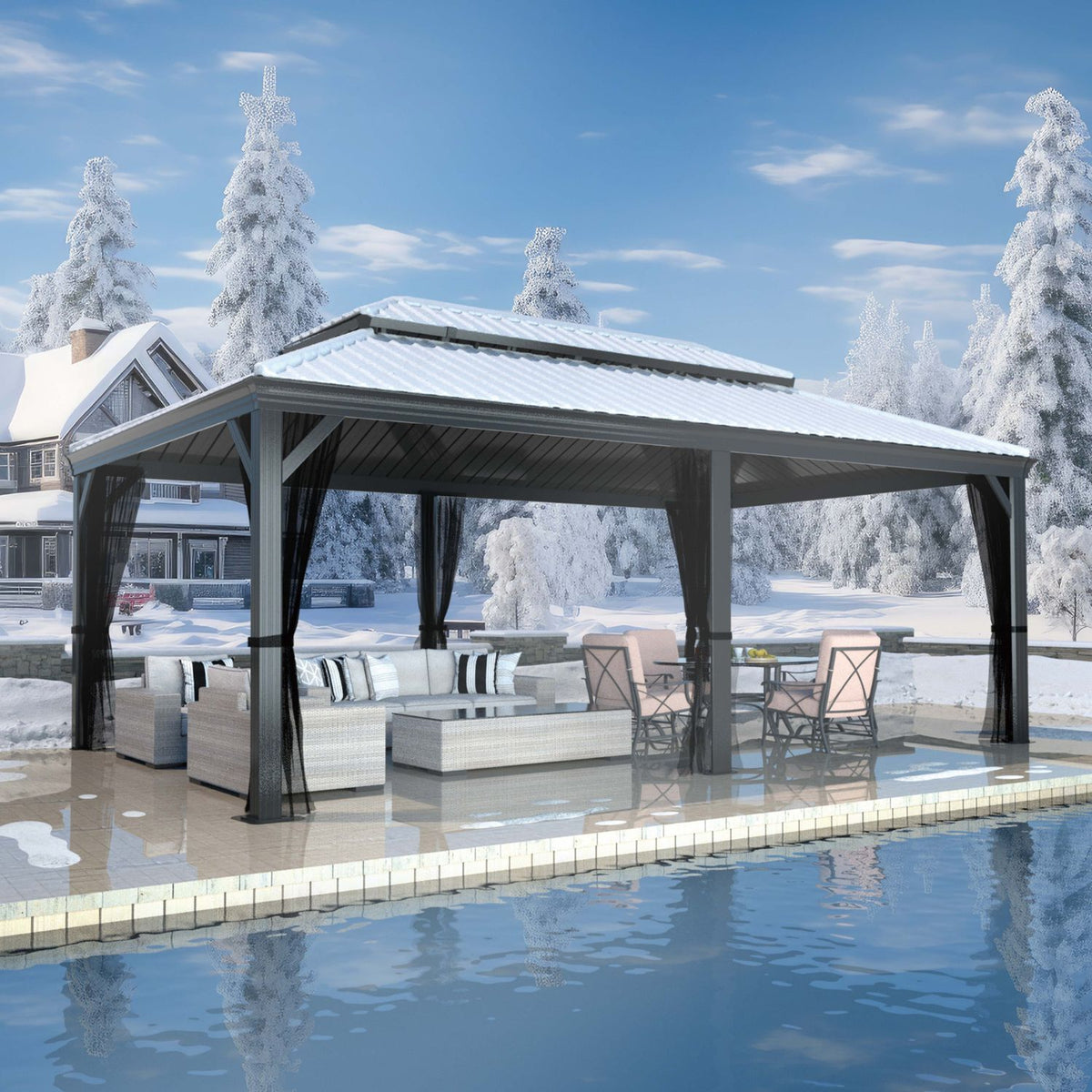 metal roof pavilion kit