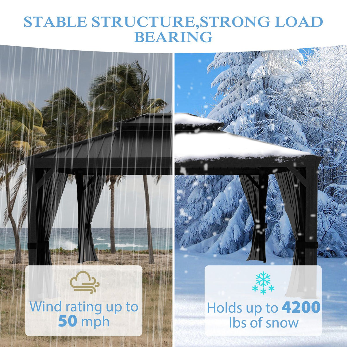 10x14FT Stable Hardtop Gazebo