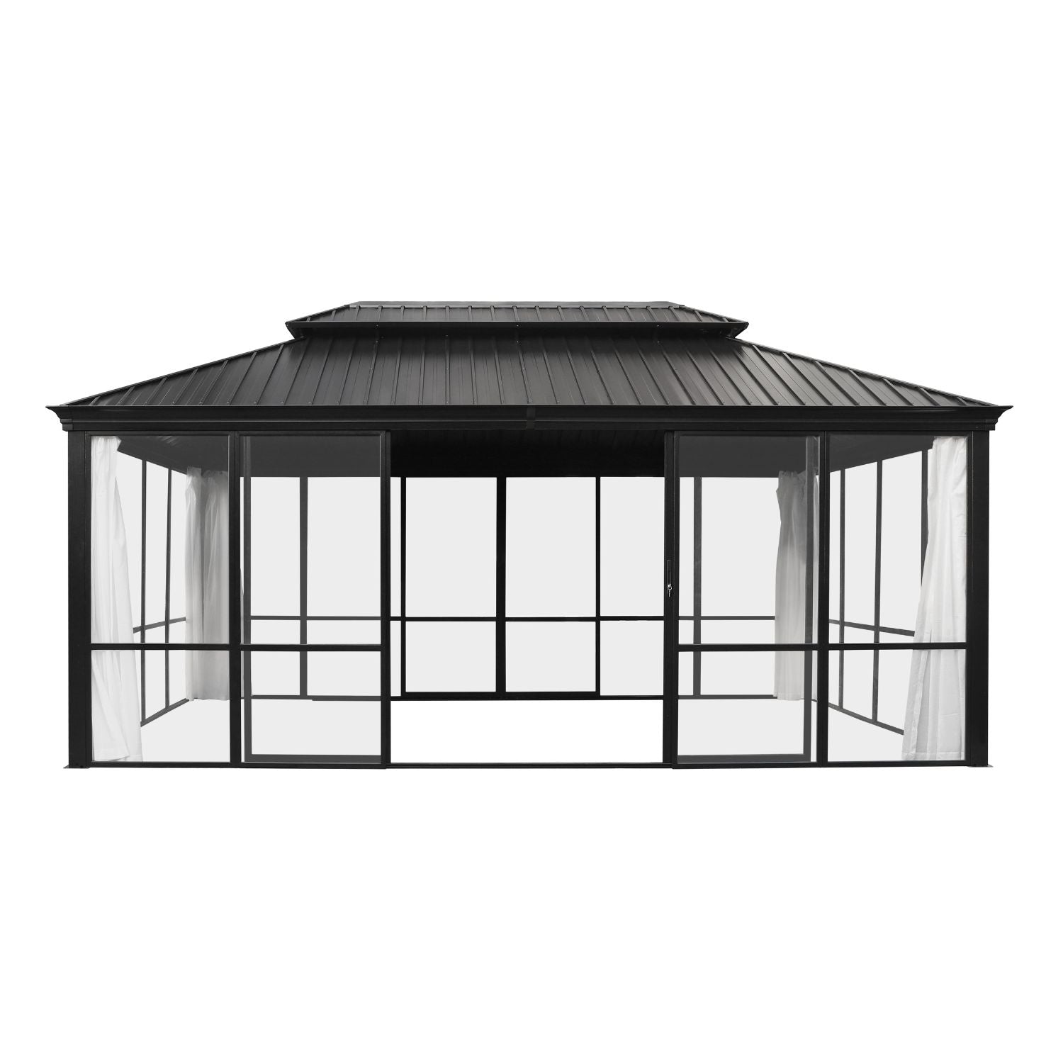 Aluminum Solarium Sunroom with Hardtop Roof, 12x20 – Veikous
