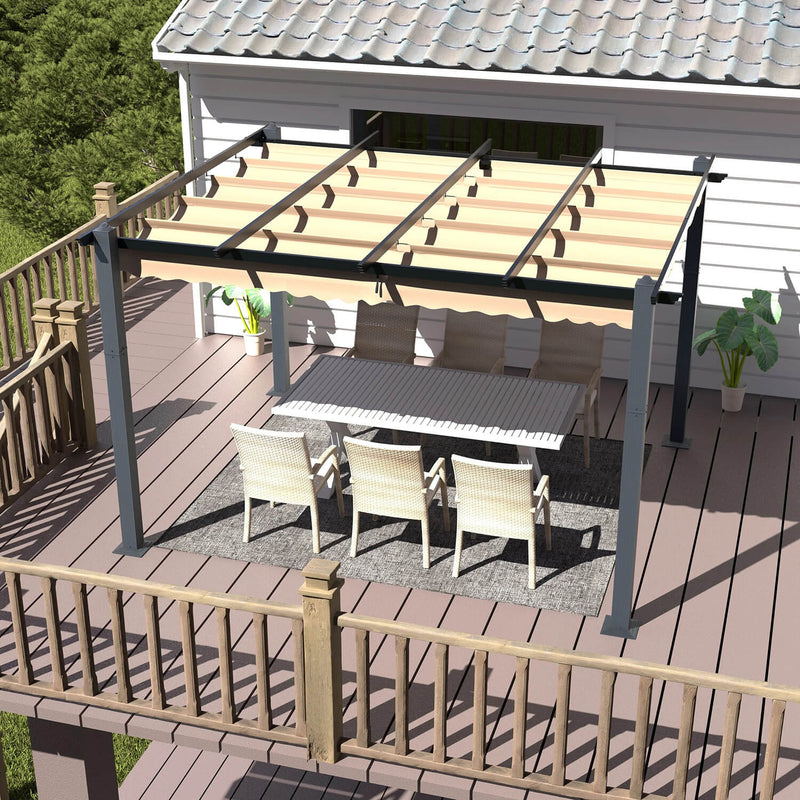 Pergola bioclimatique grise 3x3 m BONNI main image 1