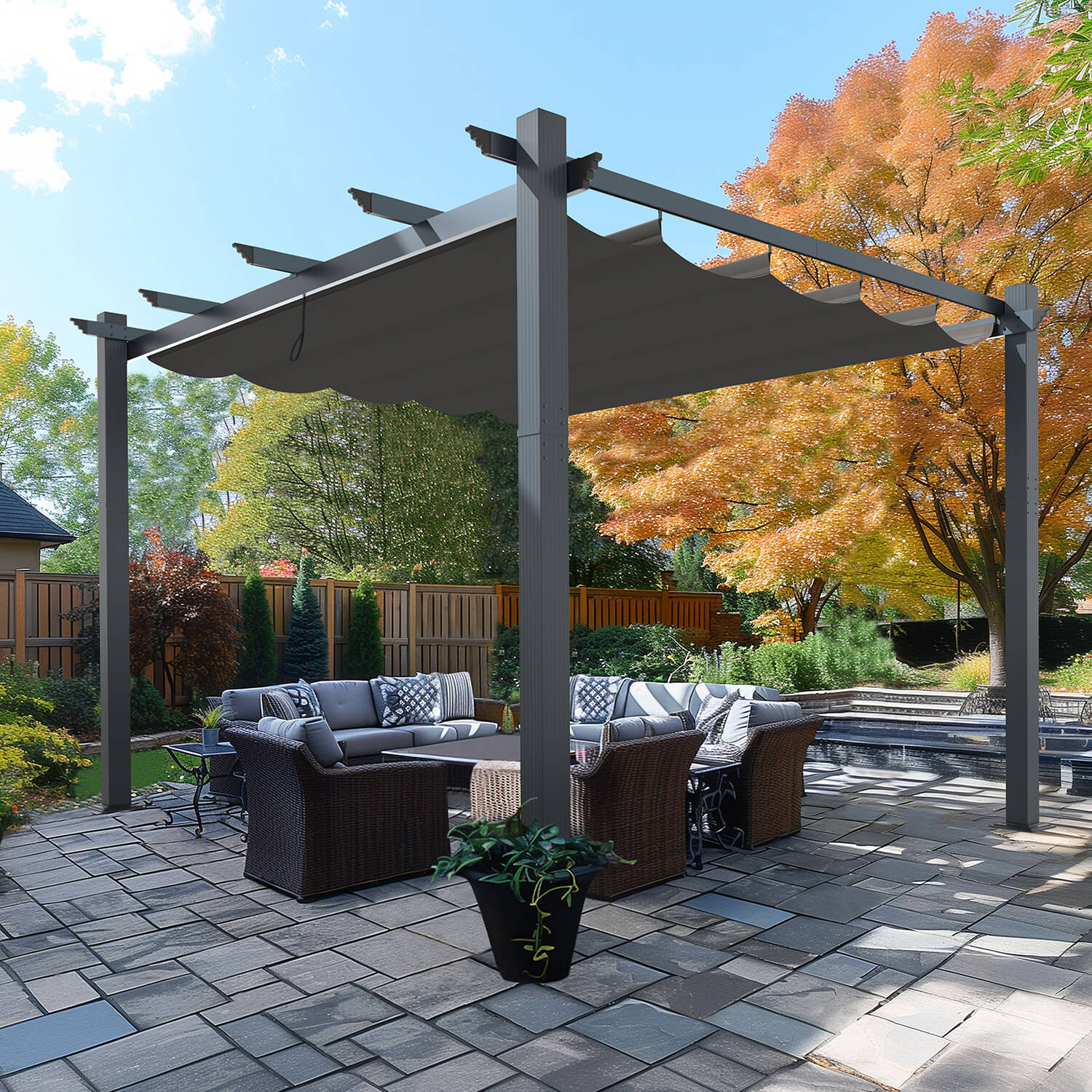 望郷 10x13 pergola, Outdoor Aluminum Canopy – Veikous