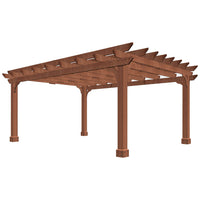 VEIKOUS Wooden Pergola with Roof, Garden Shelter Pergola Gazebo, Cedar Framed for Backyard and Lawn