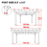 VEIKOUS Wooden Pergola with Roof, Garden Shelter Pergola Gazebo, Cedar Framed for Backyard and Lawn