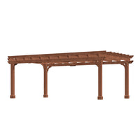 VEIKOUS Cedar Pergola for Patio, Outdoor Shade Structure with Flat Roof, 12x16, 12x20
