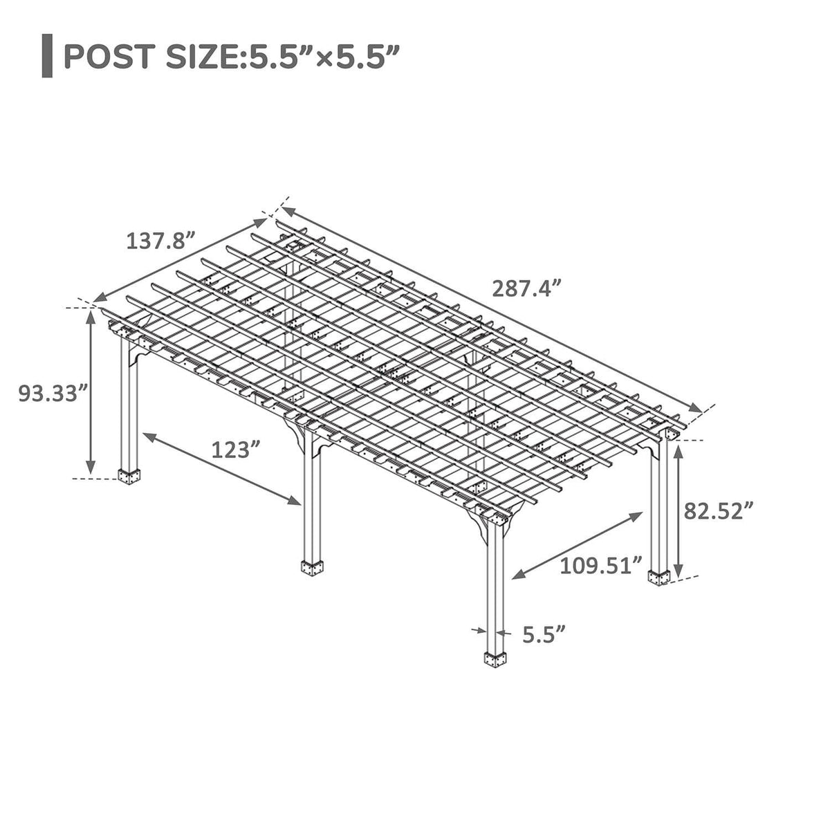 12× 24 outdoor shade structure pergola
