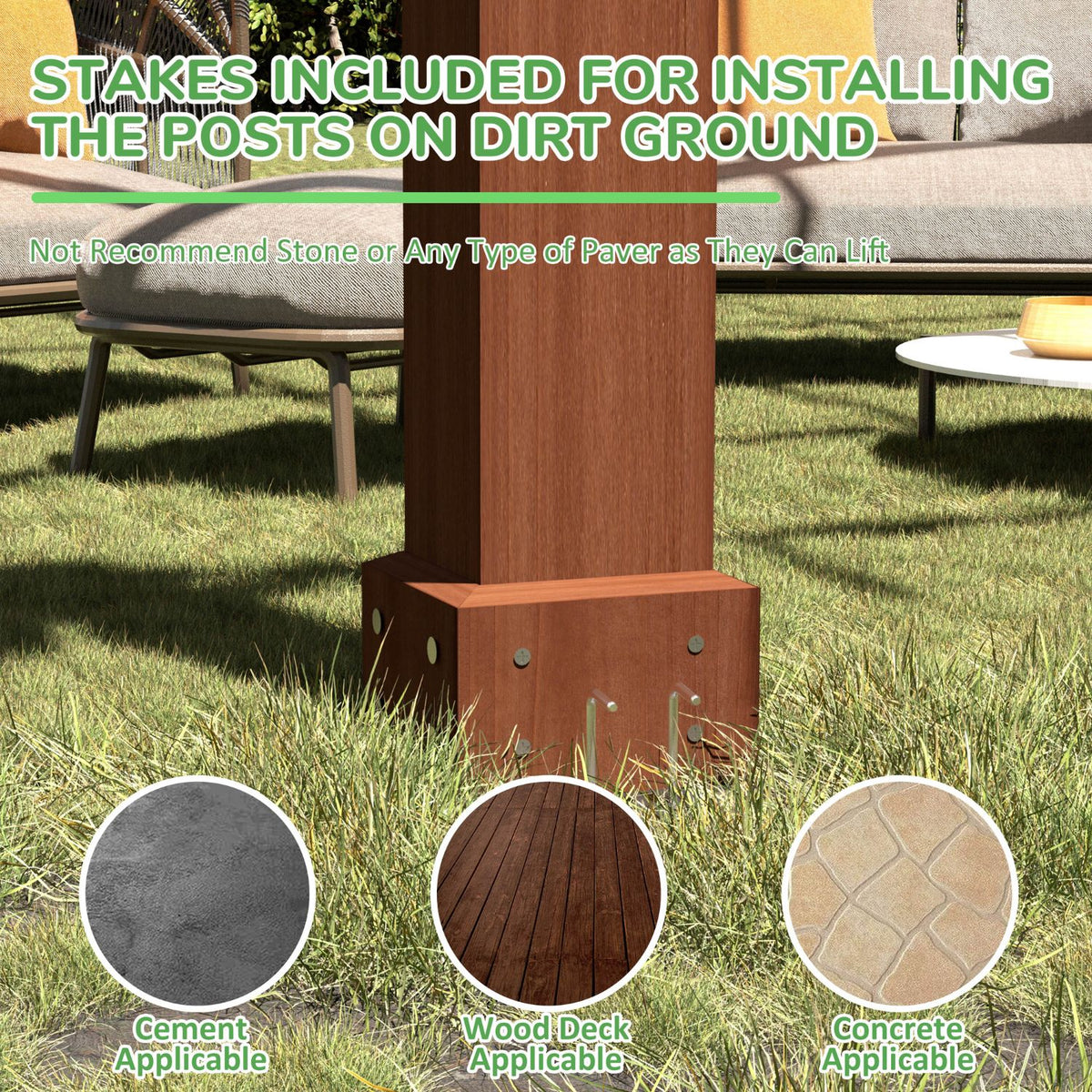 Outdoor Shelter Pergola with Stakes