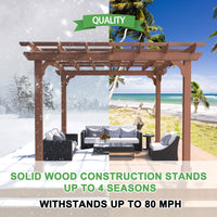 Solid Wooden Pergola Withstands Up to 80 MPH