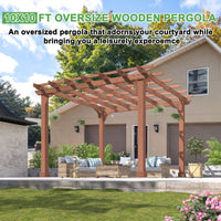 10X10 Square Wooden Pergola for Climbing Plant and Flower