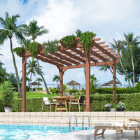 Wooden Pergola with Roof, Shade for Patio
