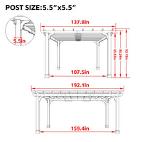 12x16 wood pergola with 5.5x5.5 post