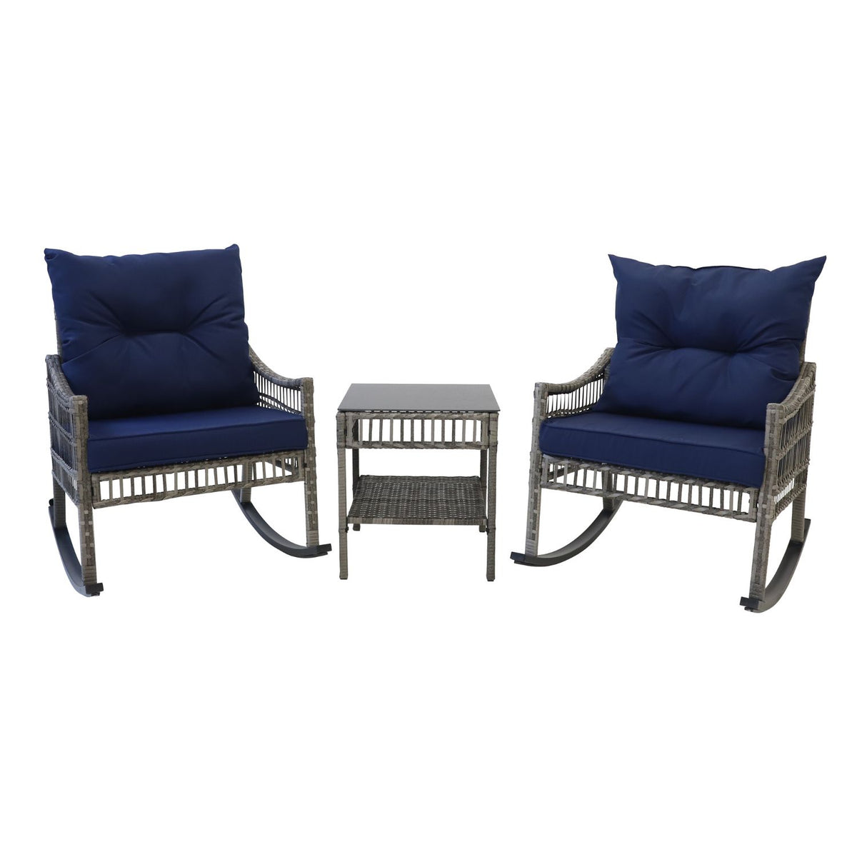 Veikous 3 Piece Bistro Set, Blue