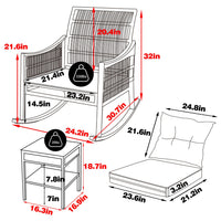 3-Piece Wicker Rocking Chairs from Veikous