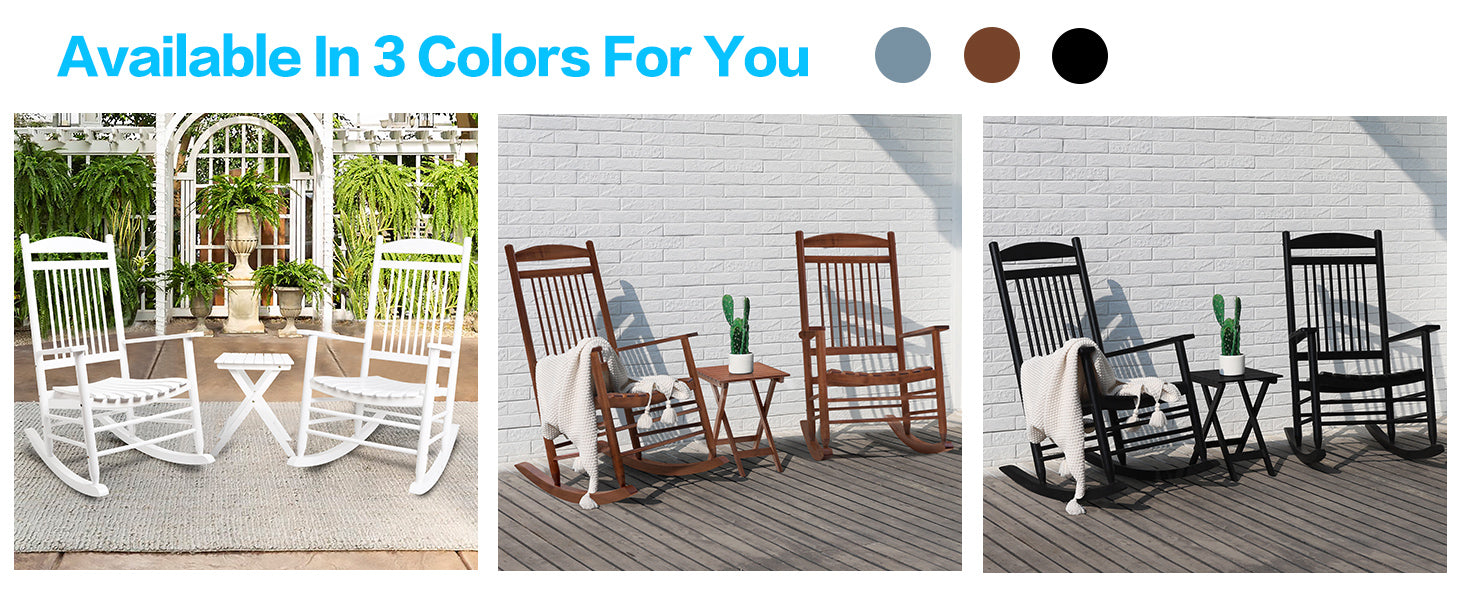 3 included outdoor rocking chairs
