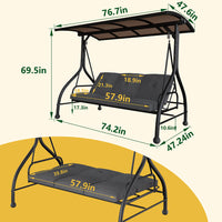heavy duty 3 seat swing