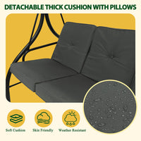 Swing bech with detachable thick cushion & pillows
