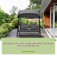 sturdy reinforced gray porch swing for backyard