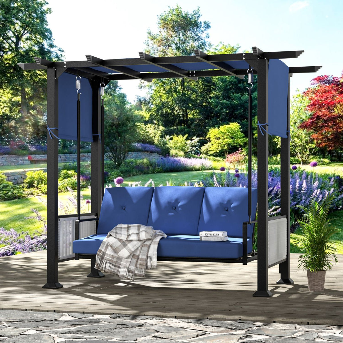 Outdoor Swing Bench Supports up to 661LBS