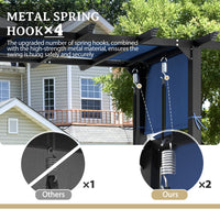 Outdoor Swing with 4 Metal Spring Hooks
