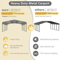 Car Shelter with Metal Roof