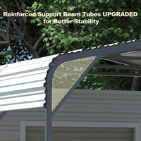 VEIKOUS Steel Carport, Heavy Duty Carport with Galvanized Steel Roof for Car, Boat and Truck, Eggshell