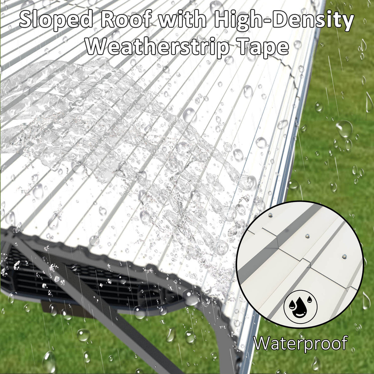VEIKOUS Steel Carport, Heavy Duty Carport with Galvanized Steel Roof for Car, Boat and Truck, Eggshell