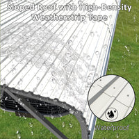 VEIKOUS Steel Carport, Heavy Duty Carport with Galvanized Steel Roof for Car, Boat and Truck, Eggshell