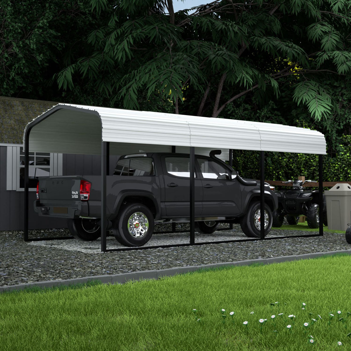 heavy duty carport with steel frame