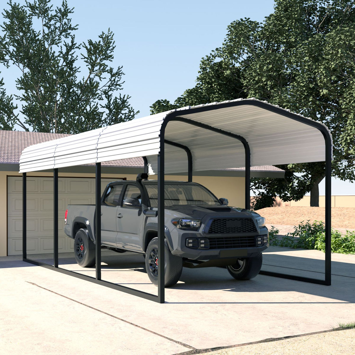 car outdoor garage, cream white