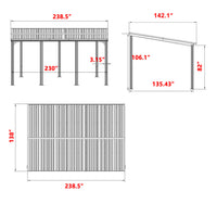 Wall-Mounted Aluminum Pergola for Patio