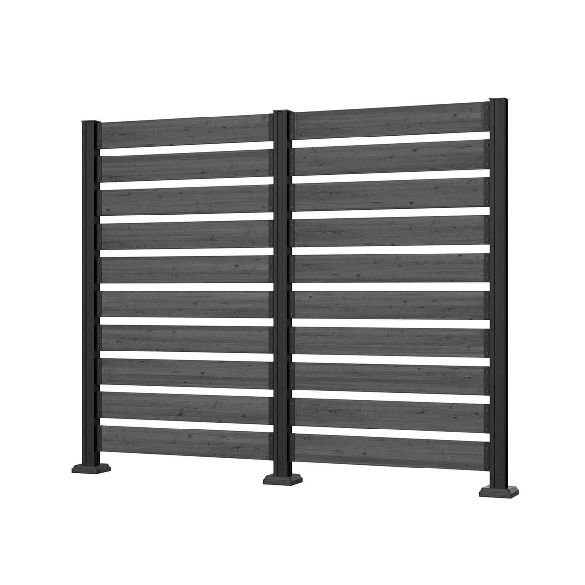 Veikous Wood Privacy Screen, Outdoor Slat Fence Panel with Metal Stake, for Air Conditioner, Trash 1 Panel