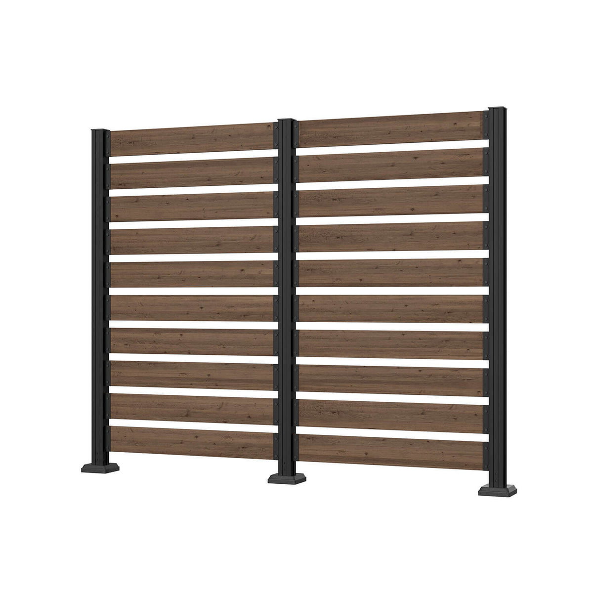 Veikous Wood Privacy Screen, Outdoor Slat Fence Panel with Metal Stake, for Air Conditioner, Trash 1 Panel
