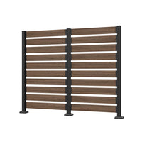 Veikous Wood Privacy Screen, Outdoor Slat Fence Panel with Metal Stake, for Air Conditioner, Trash 1 Panel