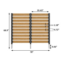 Veikous Wood Privacy Screen, Outdoor Slat Fence Panel with Metal Stake, for Air Conditioner, Trash 1 Panel