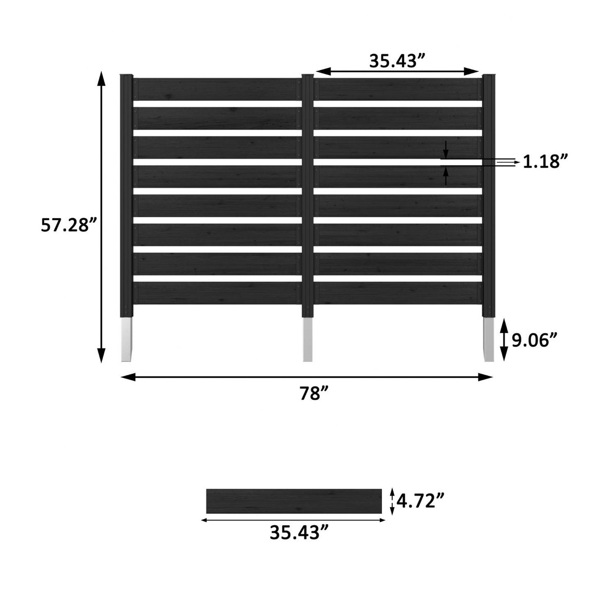 78" decorative air conditioner fence 