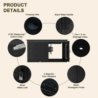 Veikous TV Enclosure for Outside, Waterproof TV Case with Lock and Dual Arms Mount, Wood