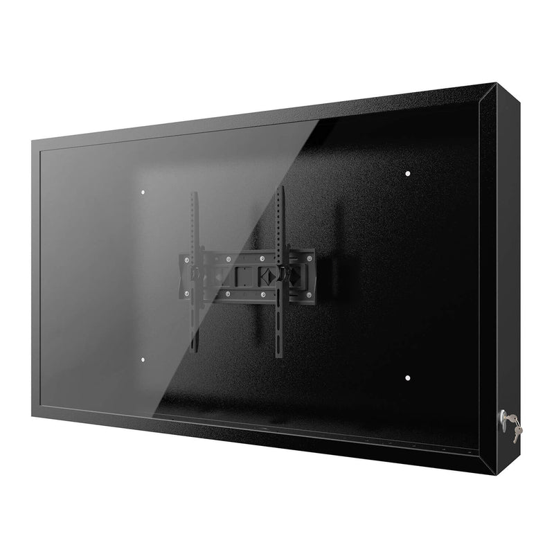 Black TV enclosure with wall mount