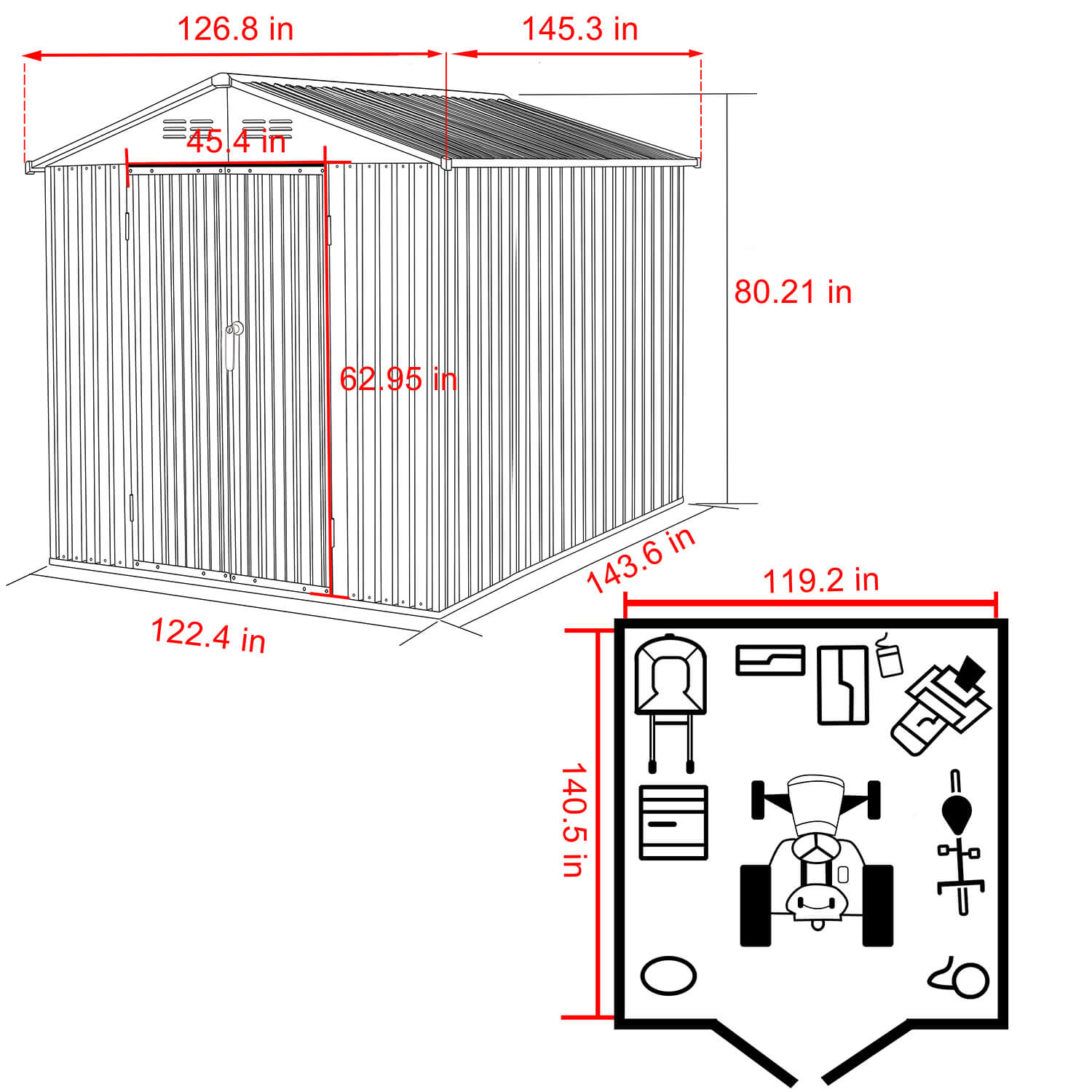 hourouページ 8x10 Metal Shed, Tool Storage Shed for Garden, Backyard