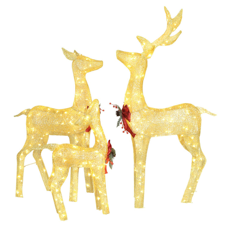3-piece reindeer set with lights