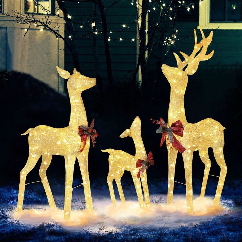 illuminated deer set for outdoor, Gold