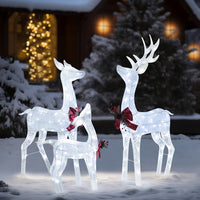 Christmas Deer Lights 3-Piece, white