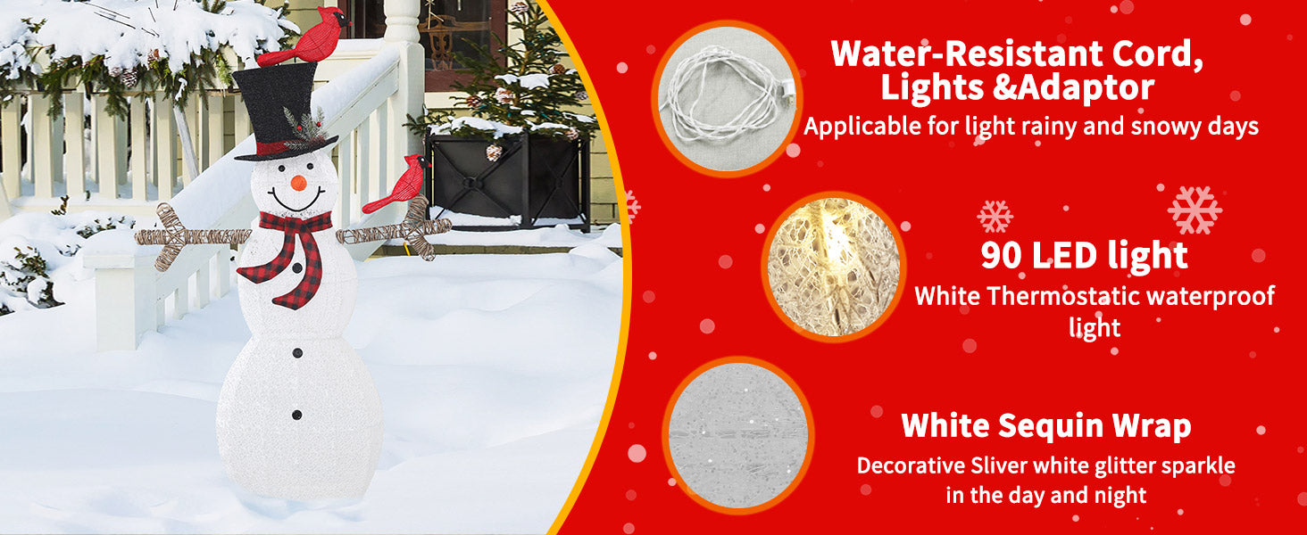 Outdoor snowman decorations for yard, lawn