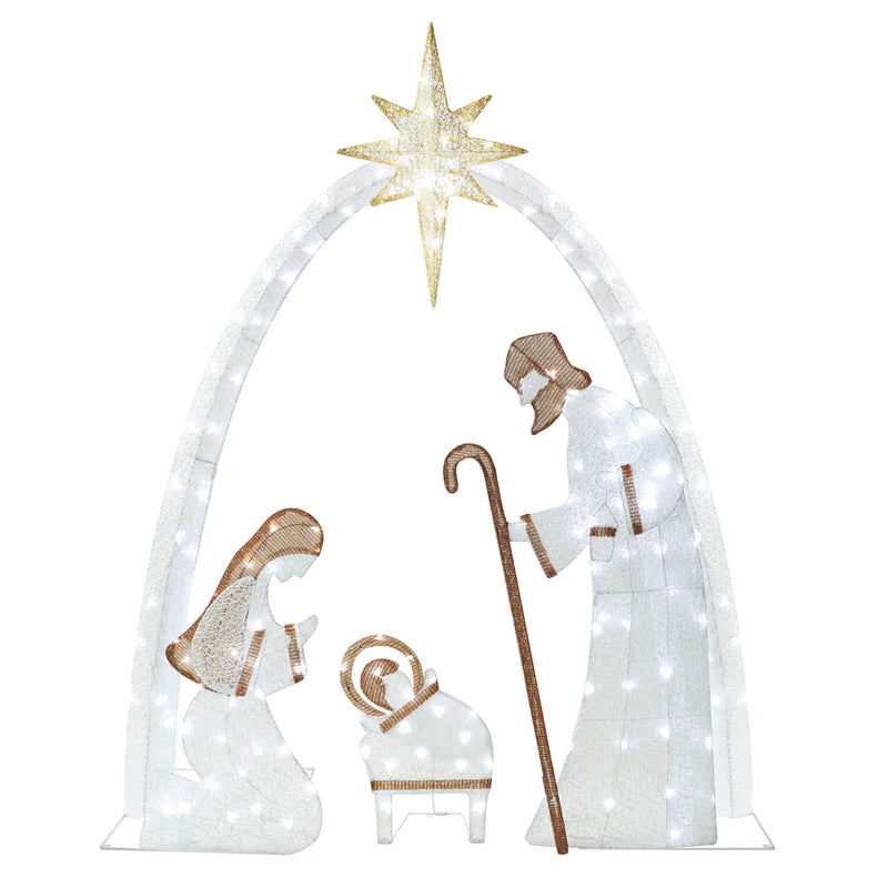 white nativity scene outdoor