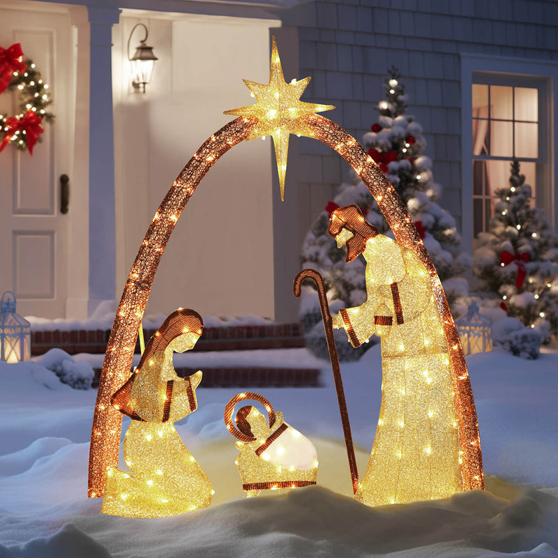 illuminated nativity sets outdoor