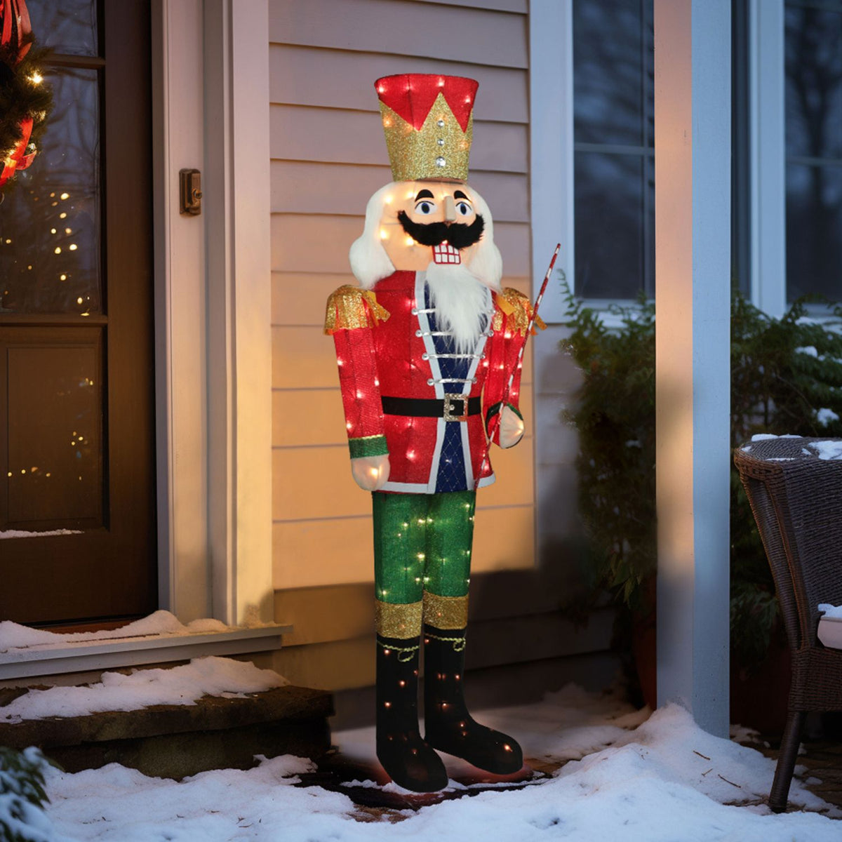 Nutcracker decoration with lights