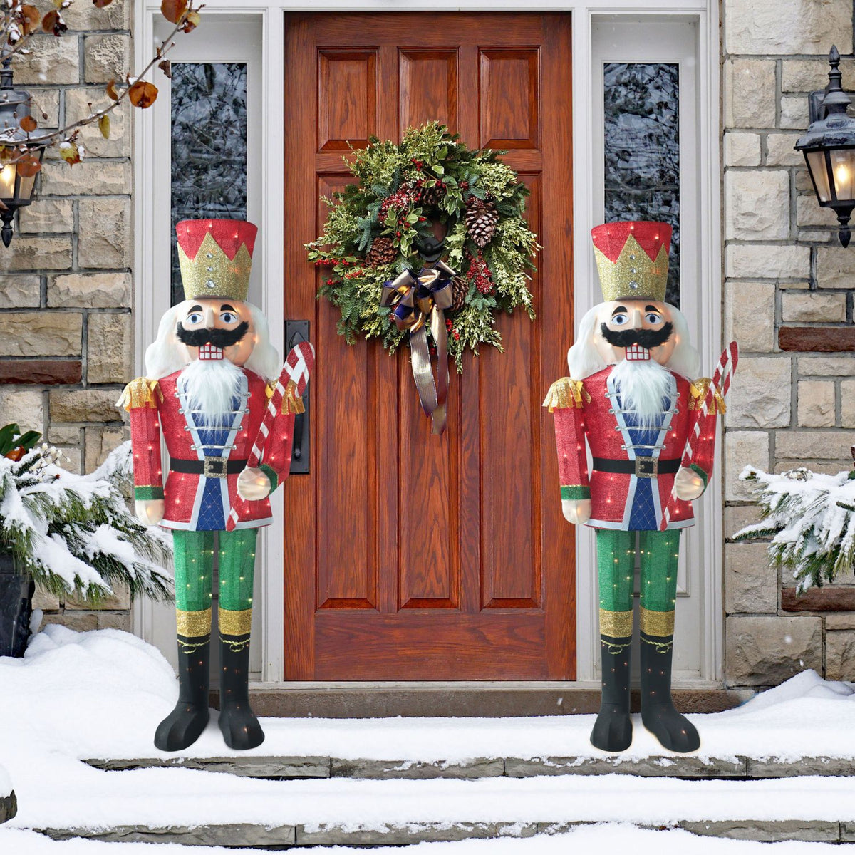 porch Christmas nutcracker for welcome
